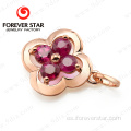 Joyería de oro quatrefoil forma ruby ​​18k colgante